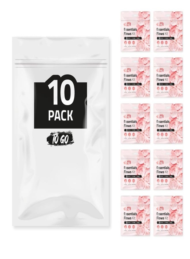 pH Advantage Essential Flows Period Kit (10 Pack) - 3 Pantyliners, 2 Maxi Pads & Feminine Wipe | Hygiene Essentials for School, First Period (Red) - Image 1